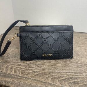 Nine West Black Quilted Clutch Wristlet. Pre-owned